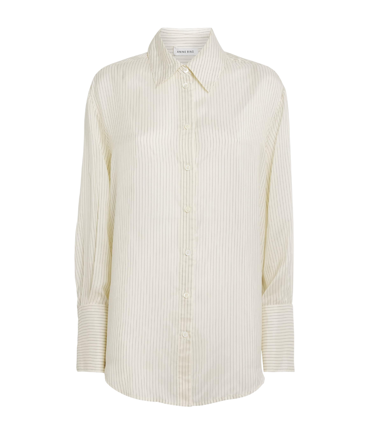 Bridget Shirt in Ivory Black Pinstripe