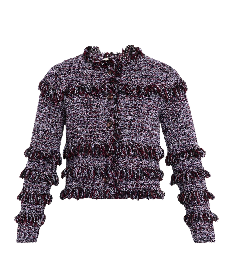 Gita Knit Tweed Jacket in Dewberry