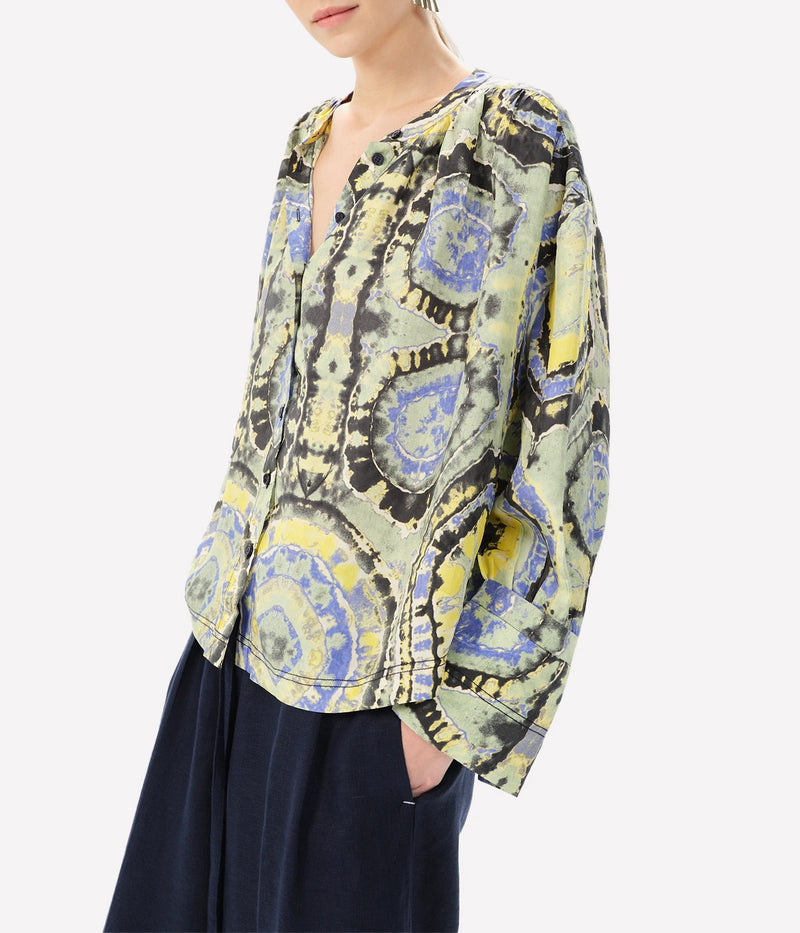 Rivadavia Nage Blouse in Green Vision