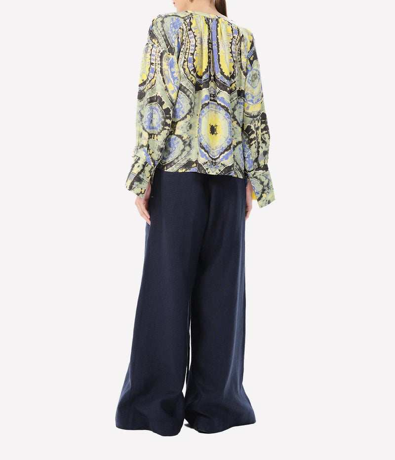 Rivadavia Nage Blouse in Green Vision