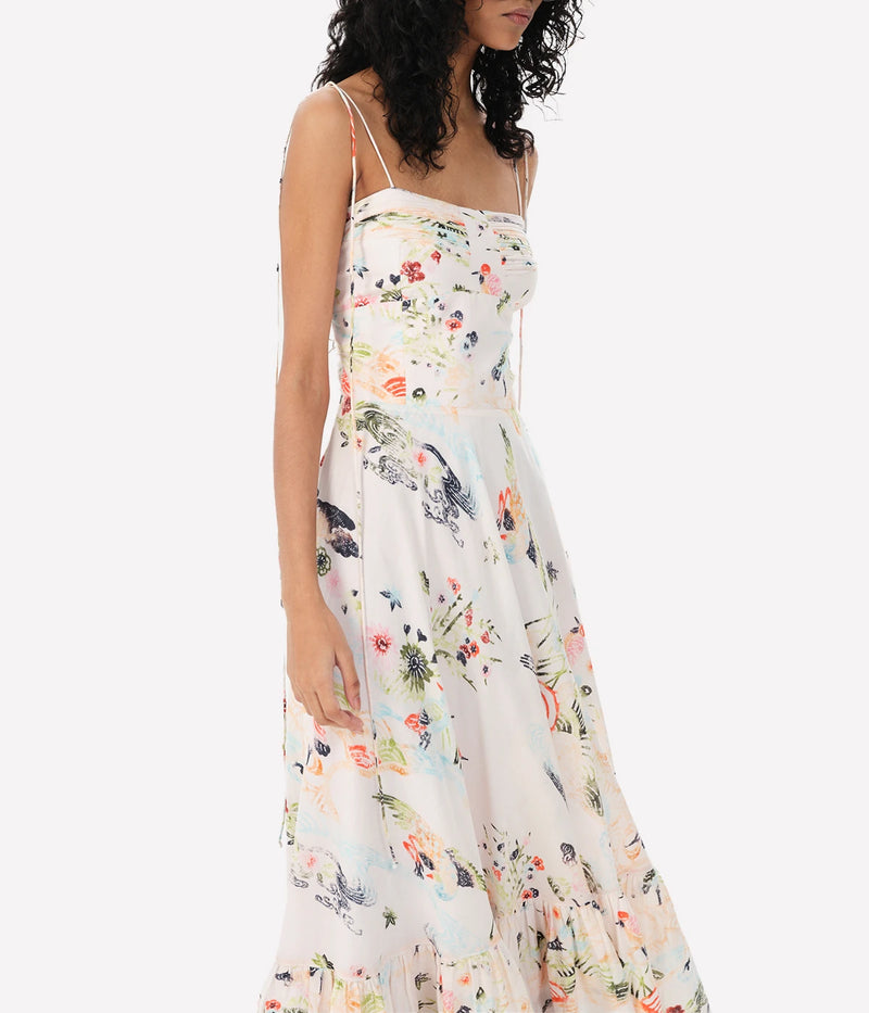 Dorrego Vivian Midi Dress in Ecru