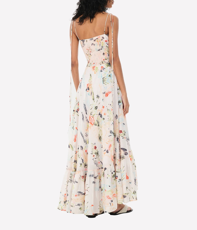 Dorrego Vivian Midi Dress in Ecru