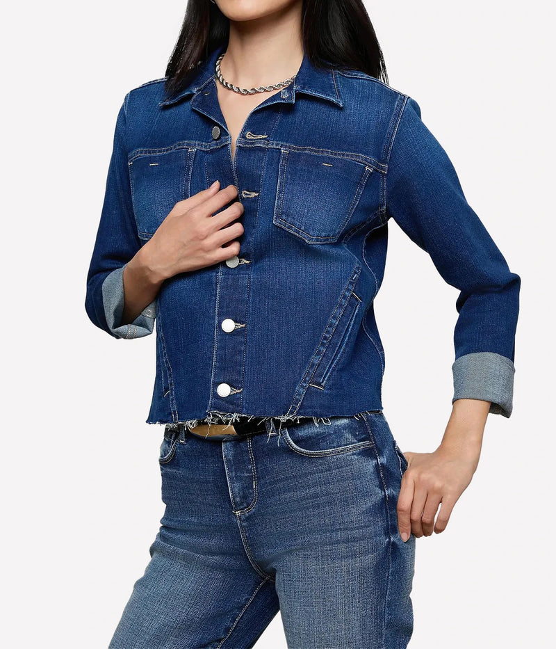 Janelle Slim Raw Jacket Outwear in Marvista