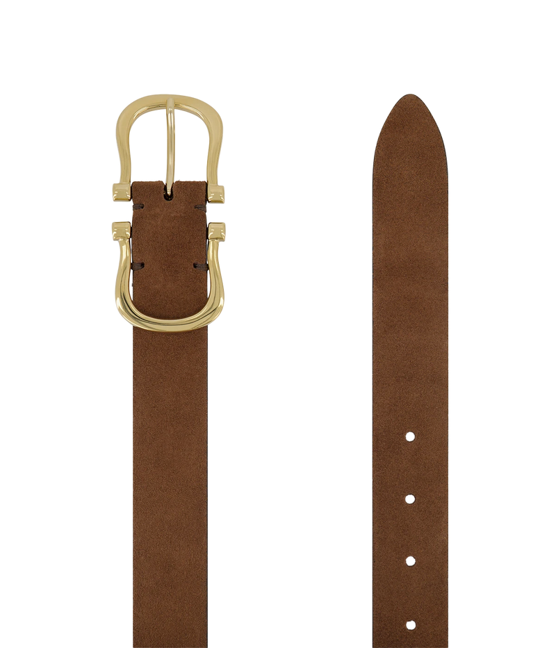 Baby Gold Nicky X Belt in Chocolate