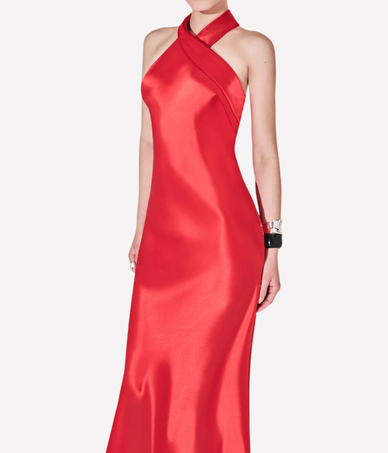 Pandora Dress in Sunset Red