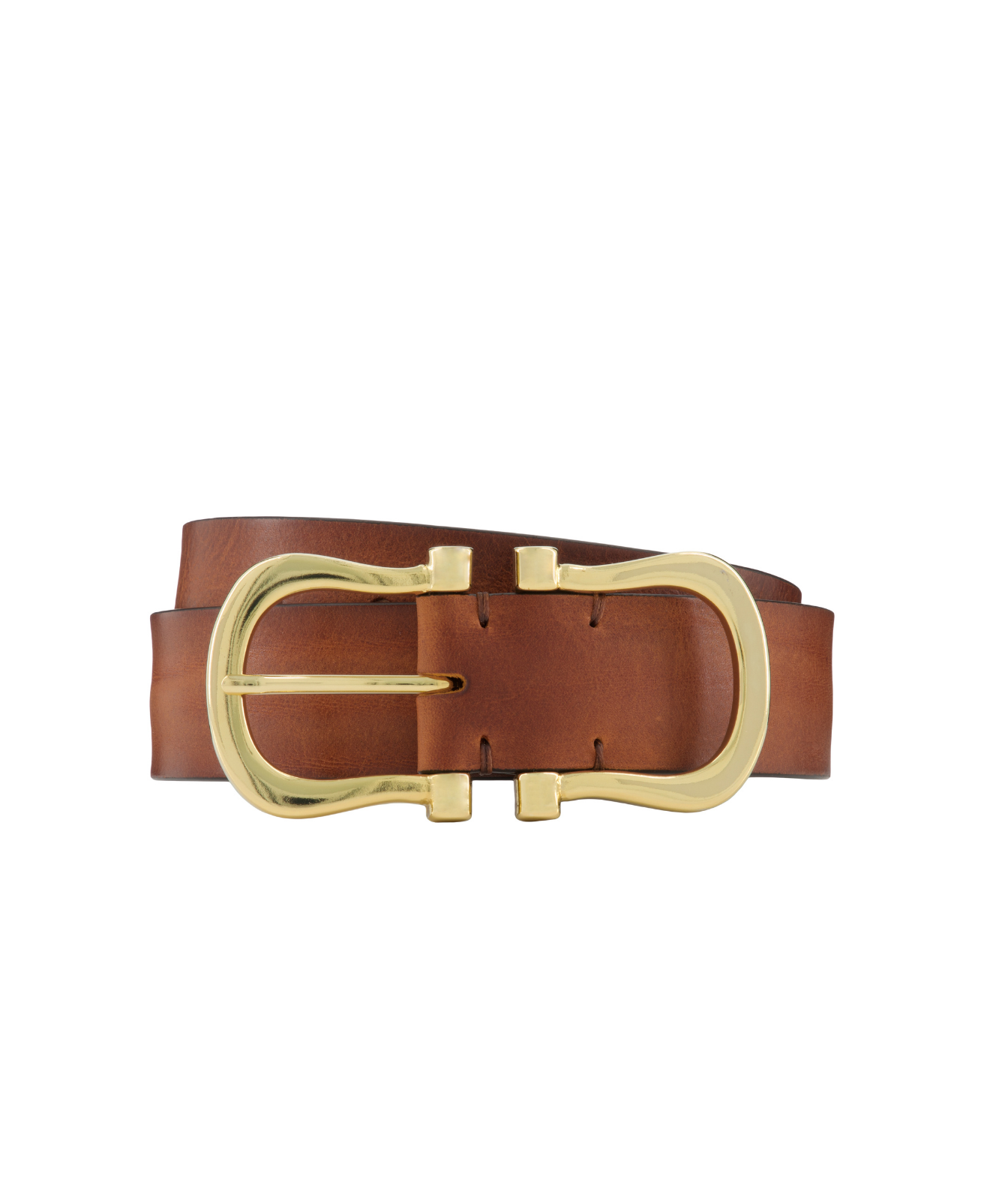 Gold Nicky X Belt in Tan