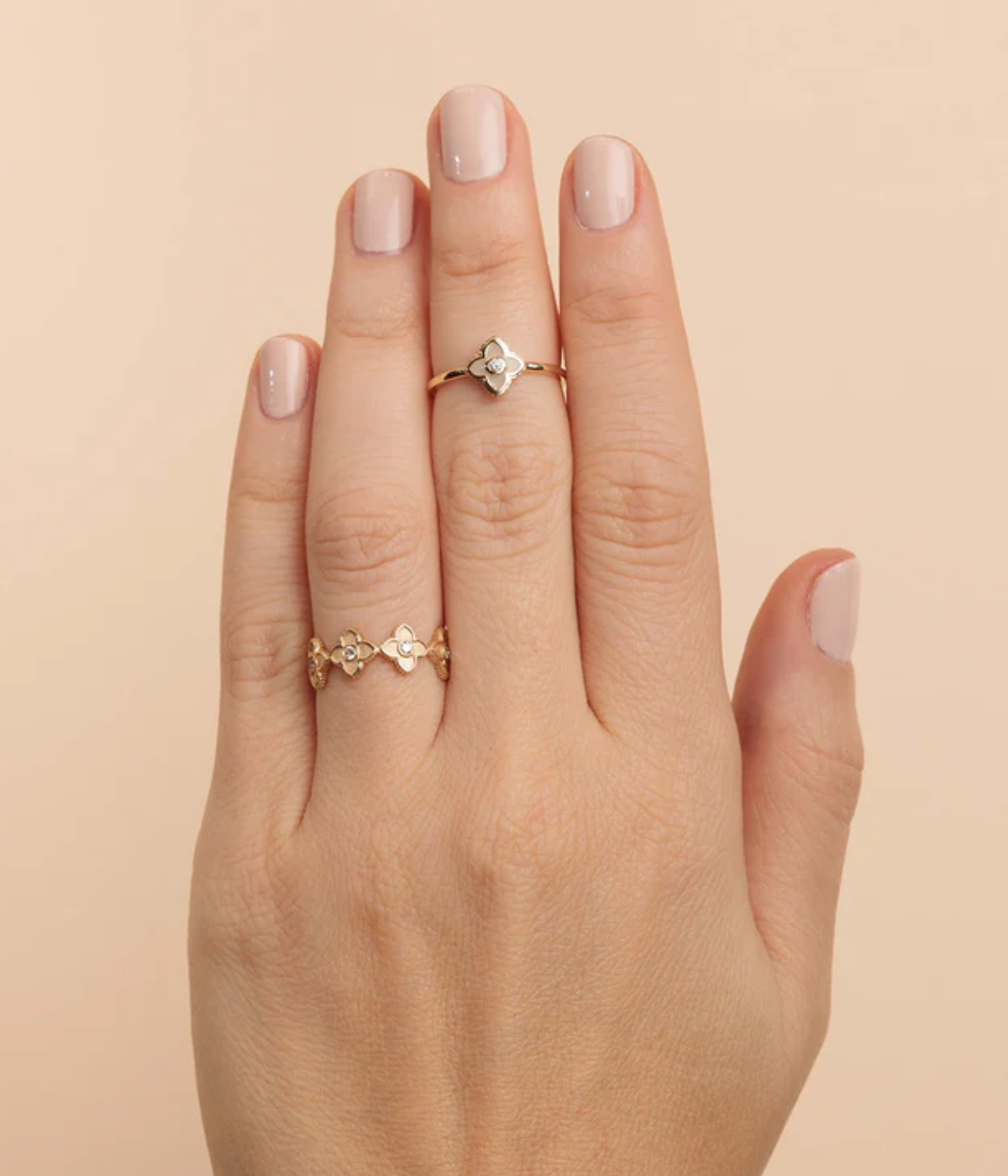 Small Satin Bezel Moroccan Eternity Ring IN 14K Yellow Gold