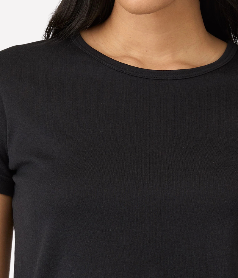 Short Sleeve Crew Neck T-Shirt in Black