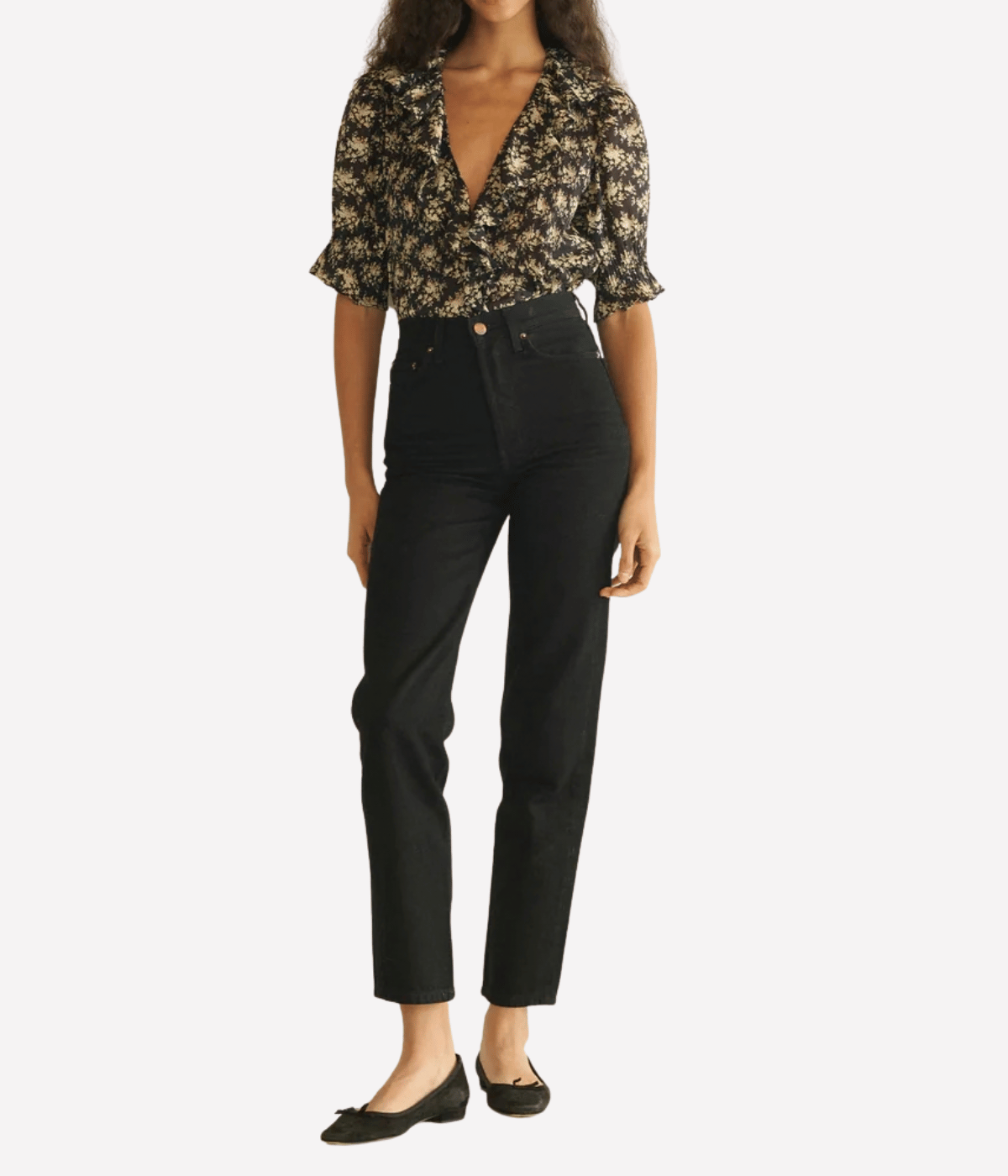 Henri Top in Noir Rosier Floral