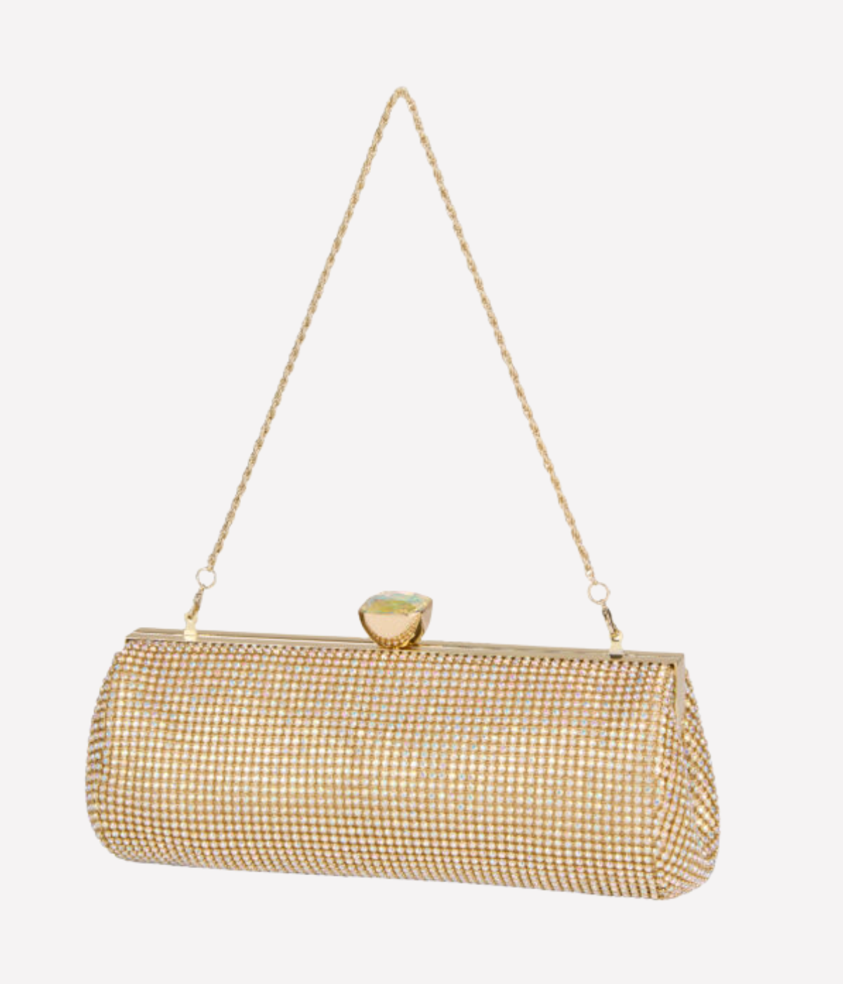 Grace Crystal Top Clutch in Silver Crystal