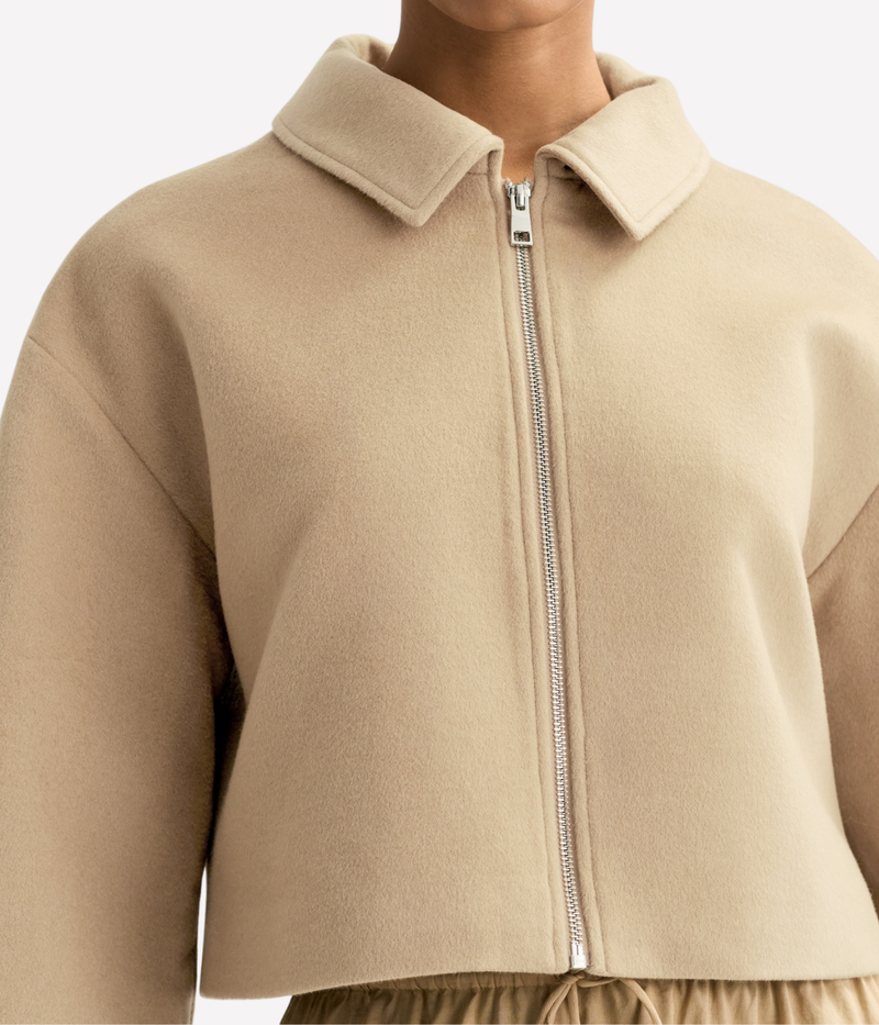 Zip Jacket in Camel