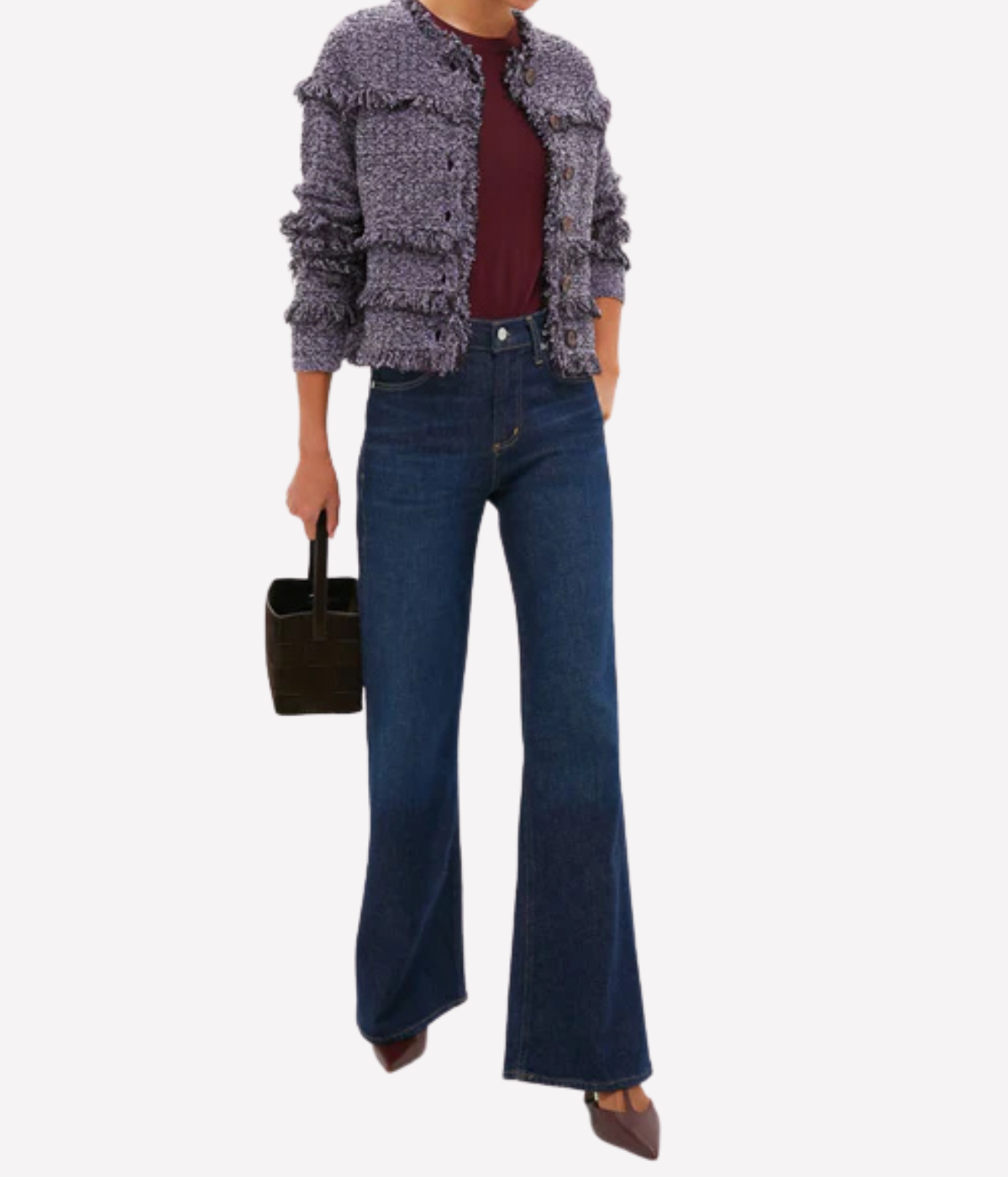 Gita Knit Tweed Jacket in Dewberry