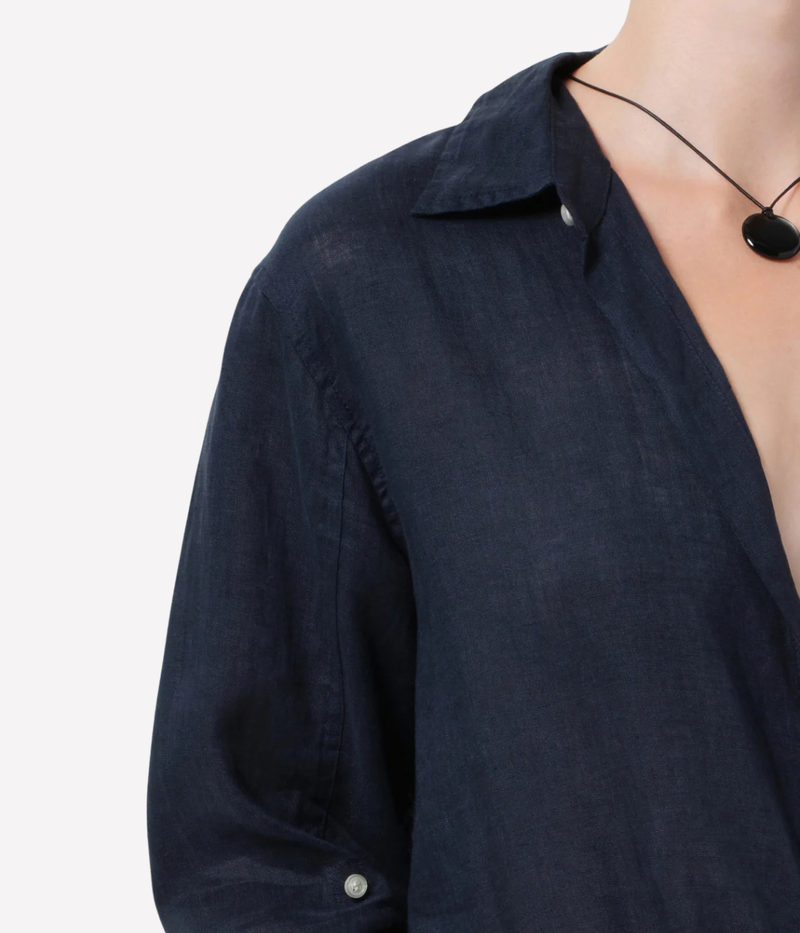 Kayla Shrunken Shirt in True Navy