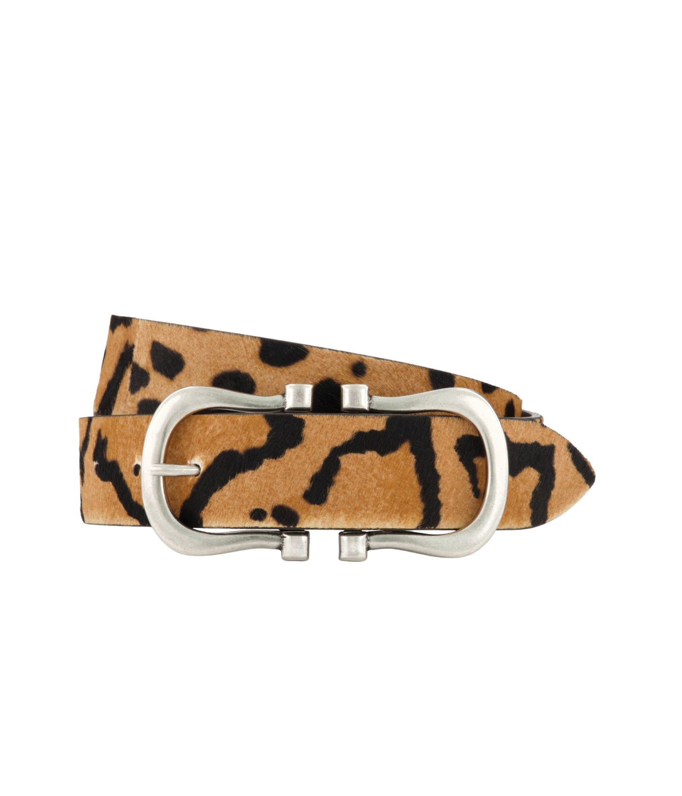 Silver Nicky X Belt in Leopard