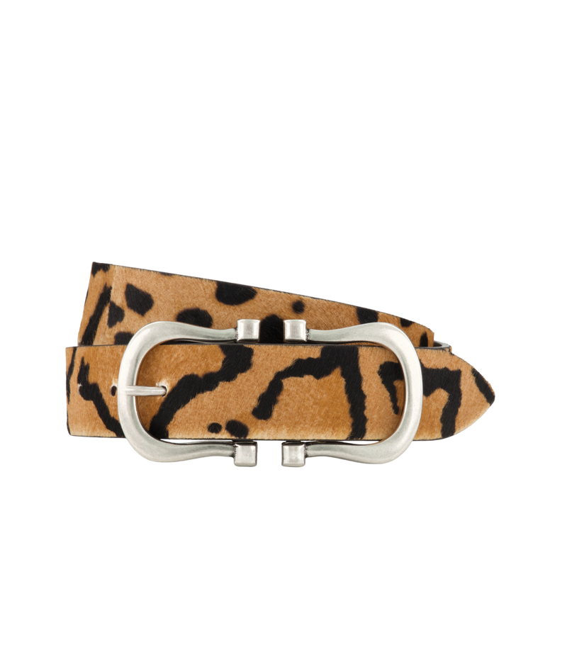 Silver Nicky X Belt in Leopard