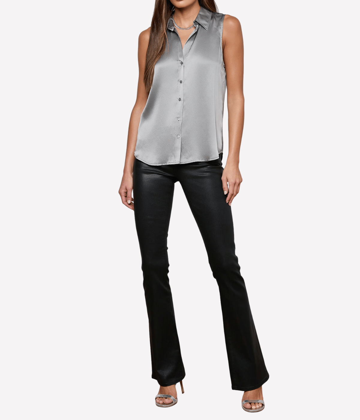 Emmy Sleeveless Blouse in Light Grey