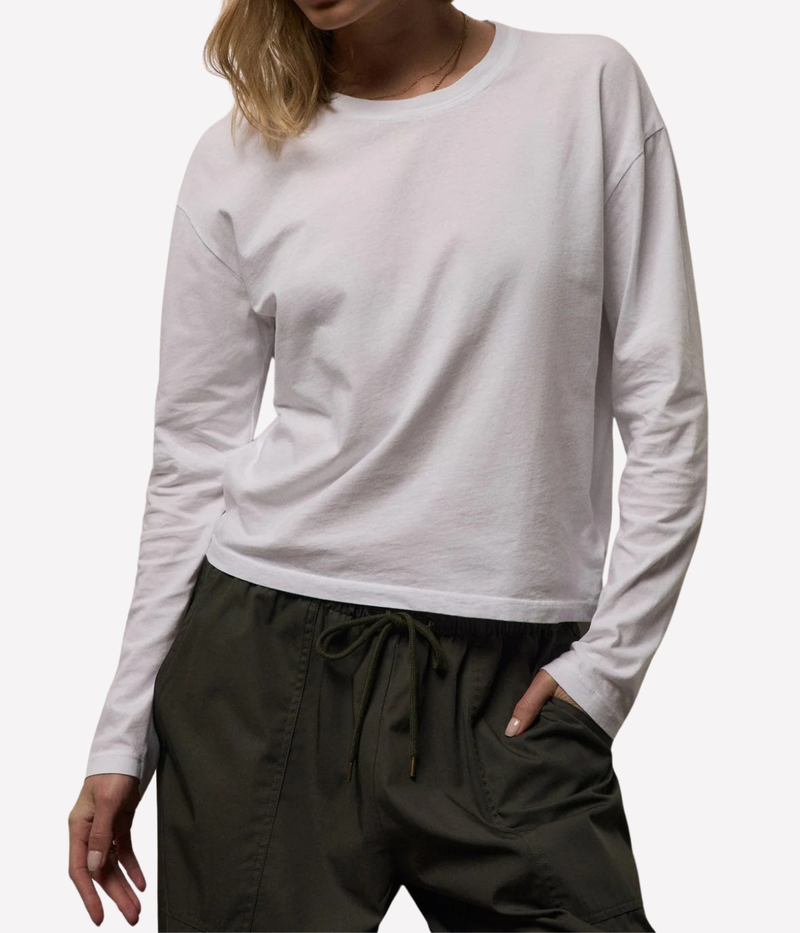 Boxy L/S Tee in WHITE