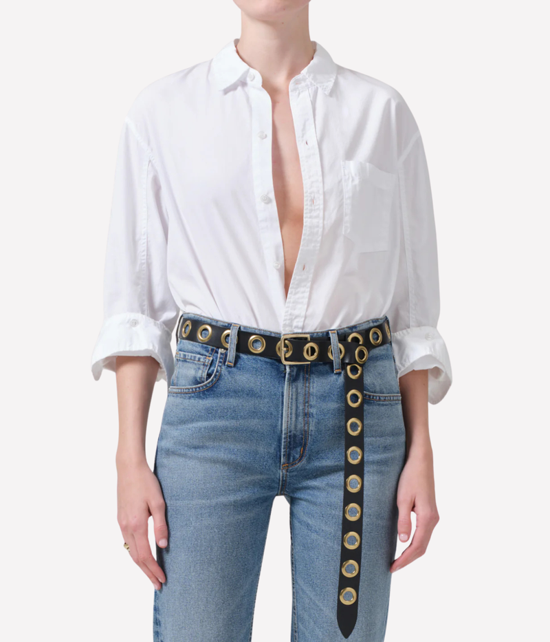 Kayla Shrunken Shirt In White