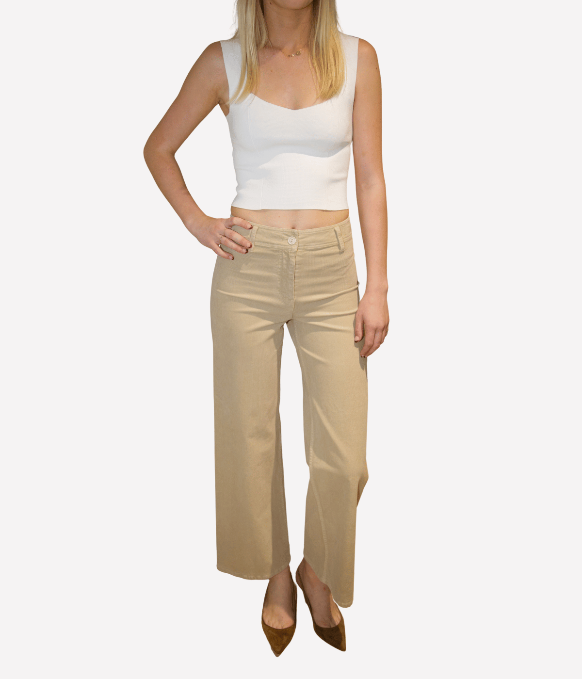 *FINAL SALE* Megan Pant in Ecru