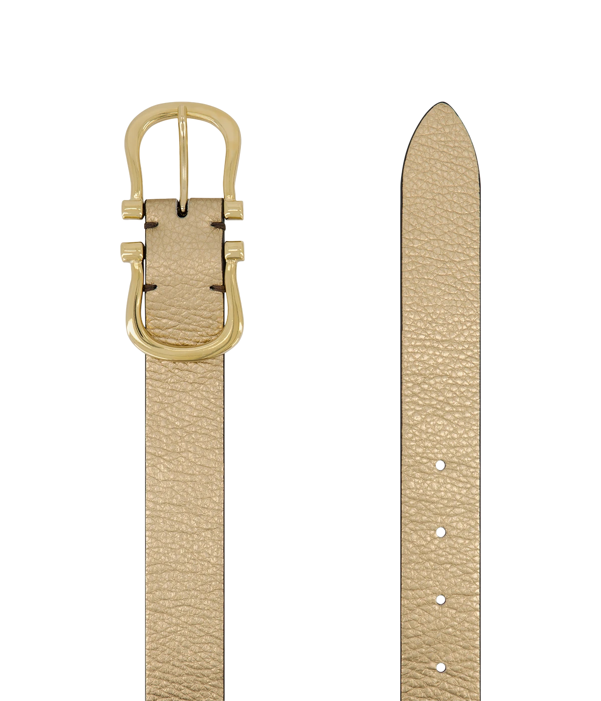 Baby Gold Nicky X Belt in Gold Pebble