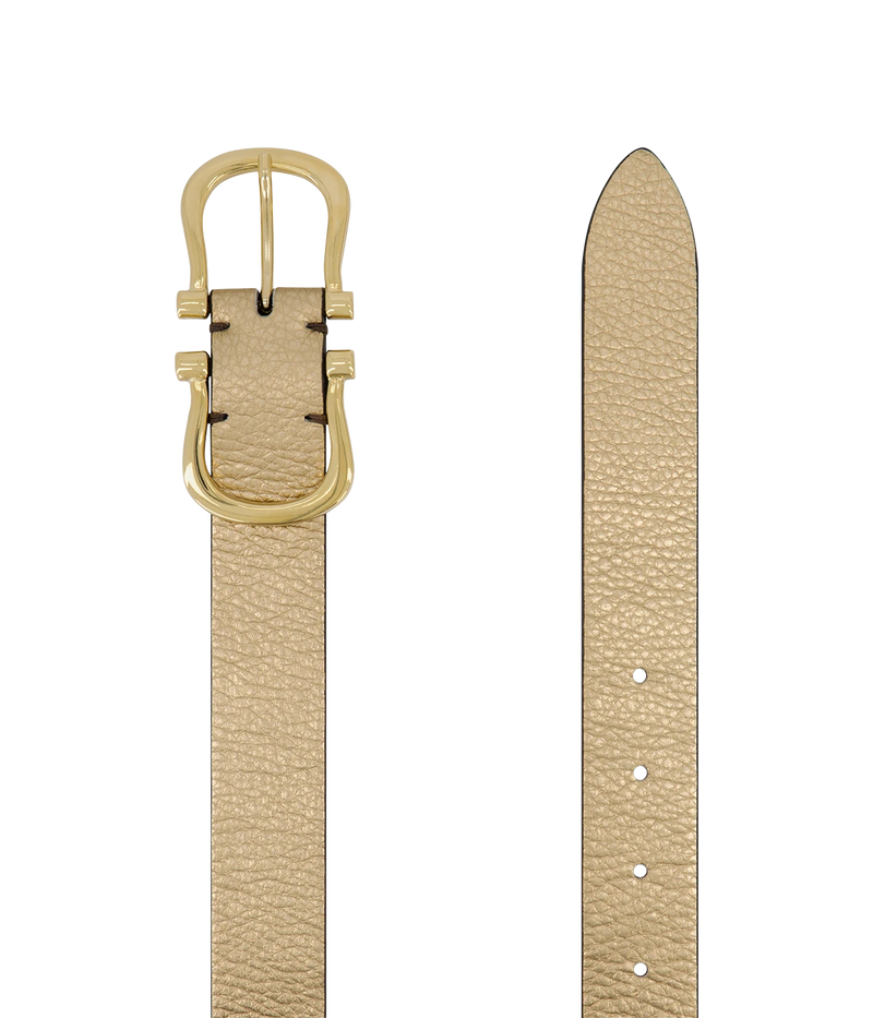 Baby Gold Nicky X Belt in Gold Pebble