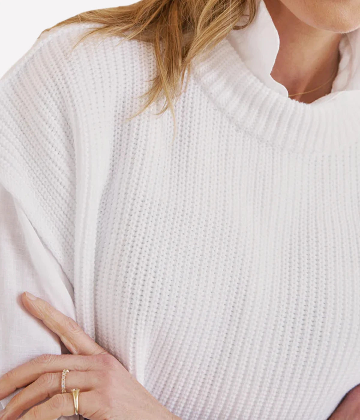 Montecito Italian Sweater Vest in WHITE