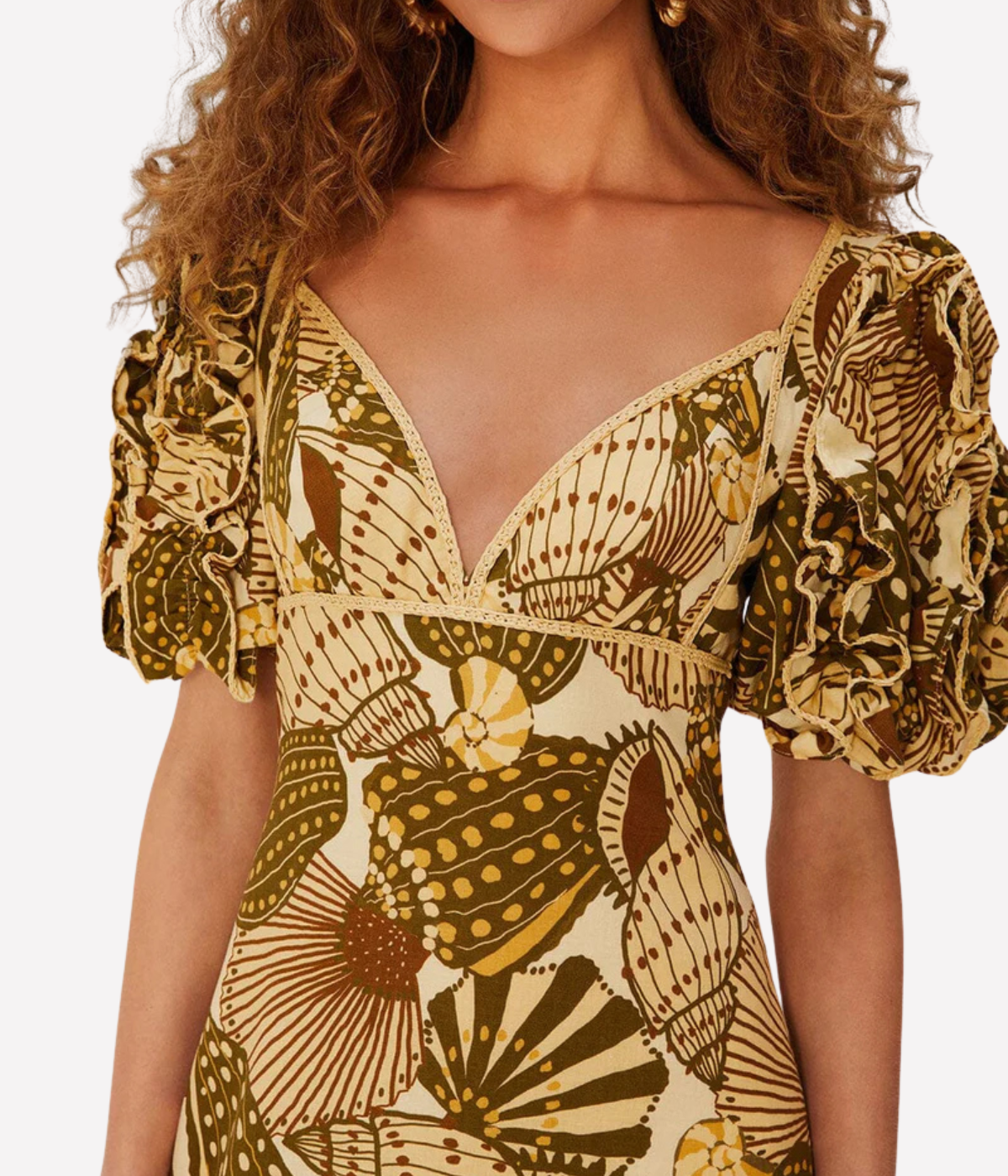 Short Sleeve Dress in Shell Mix Camel