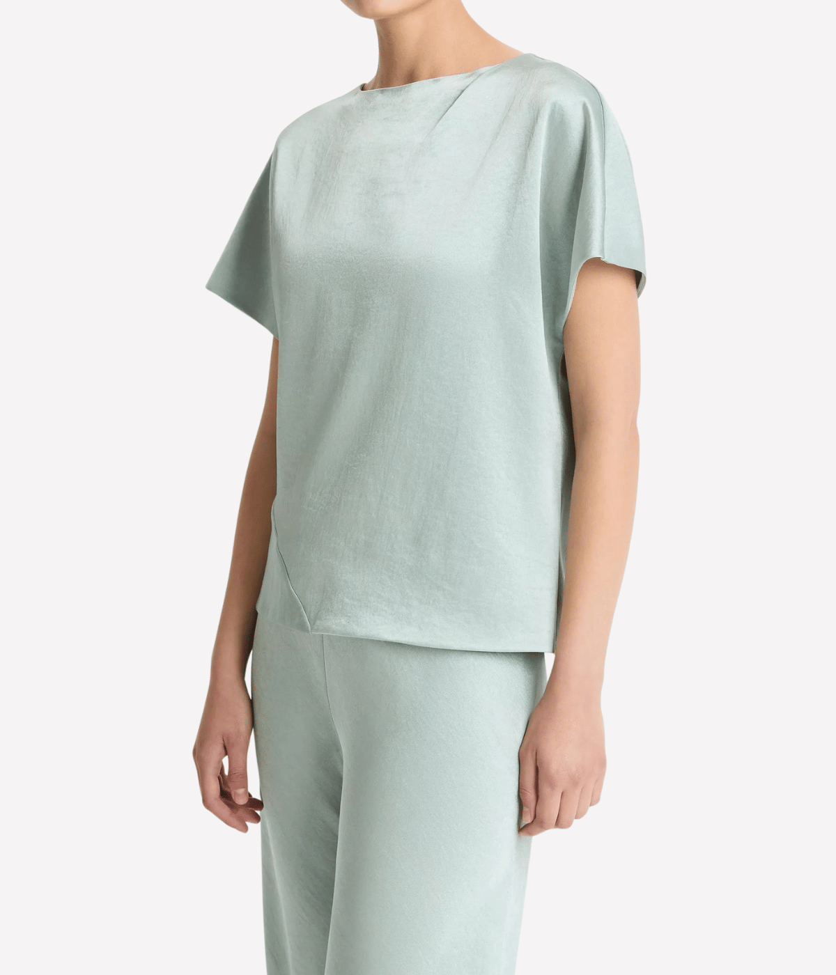 Draped Dolman Sleeve Blouse in Aloe Stone