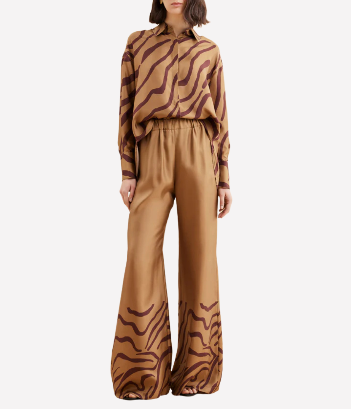 Sofia Pant in Zebra Beige Bordeaux