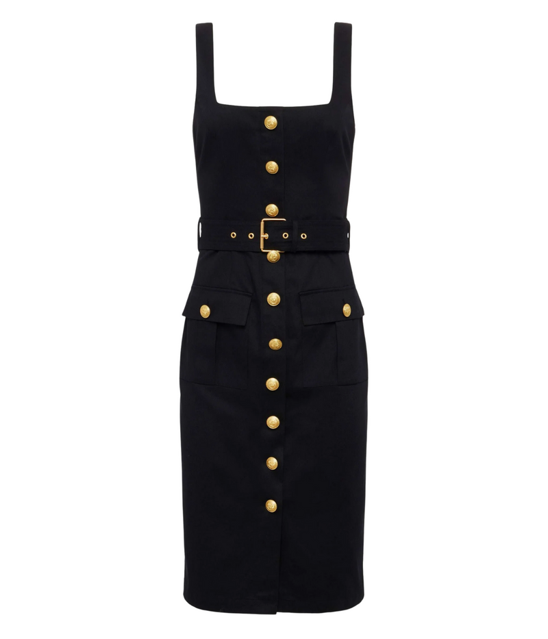 Idy BTN Front Dress in BLACK