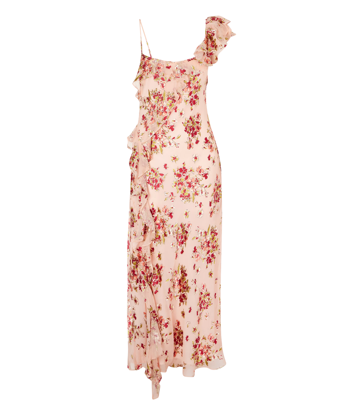 Ester Dress in Bouquet Devore Pink