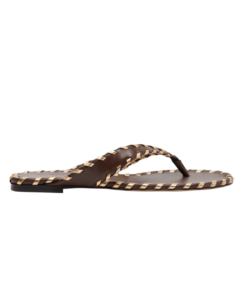 Zaira Thong Flat in Mekong+Brown