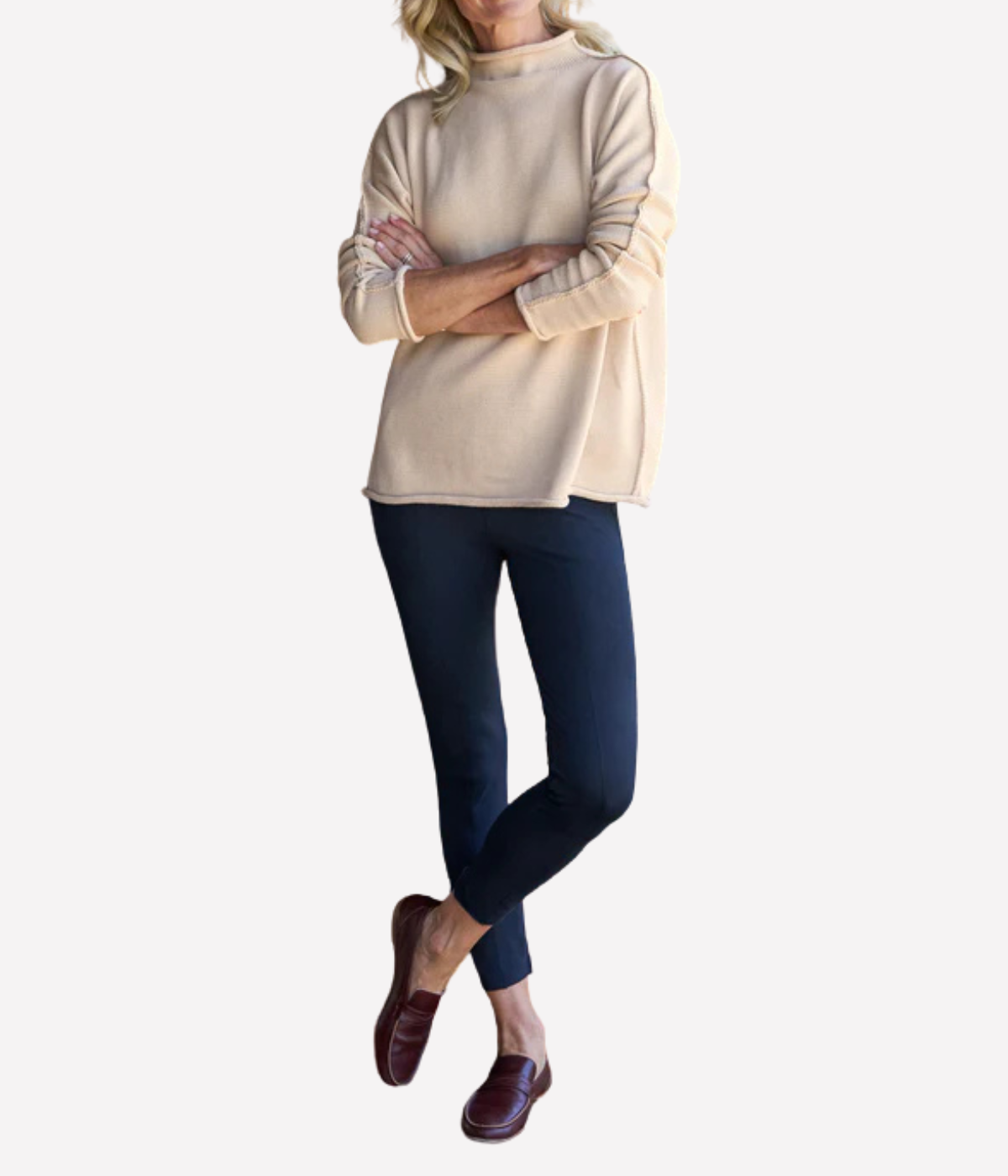 Monterey Pointelle Sweater in Sand