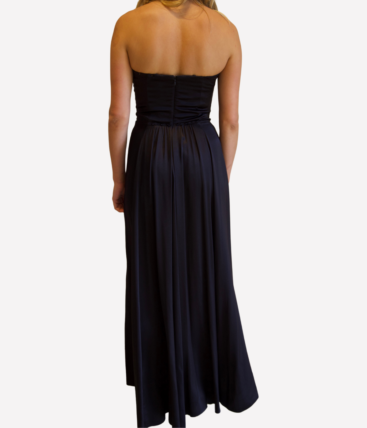 *FINAL SALE* Stretch Silk Satin Bustier Dress in Noir