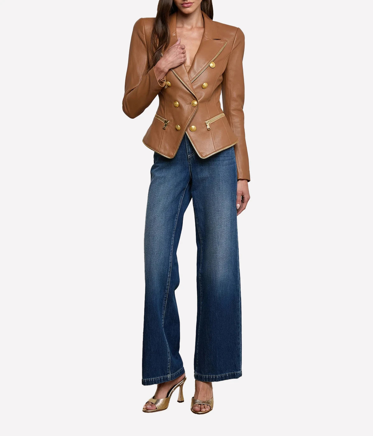 Ottilie Zip Blazer in Soft Cognac