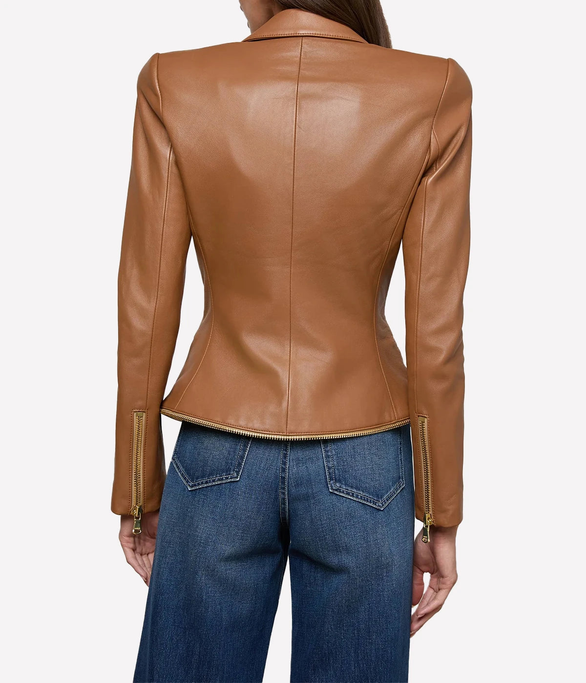 Ottilie Zip Blazer in Soft Cognac