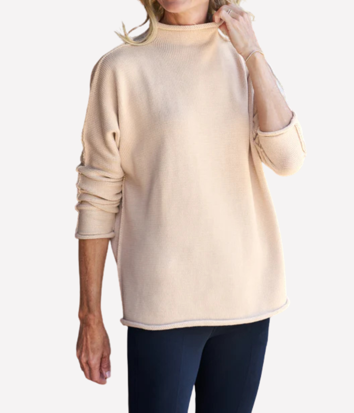 Monterey Pointelle Sweater in Sand
