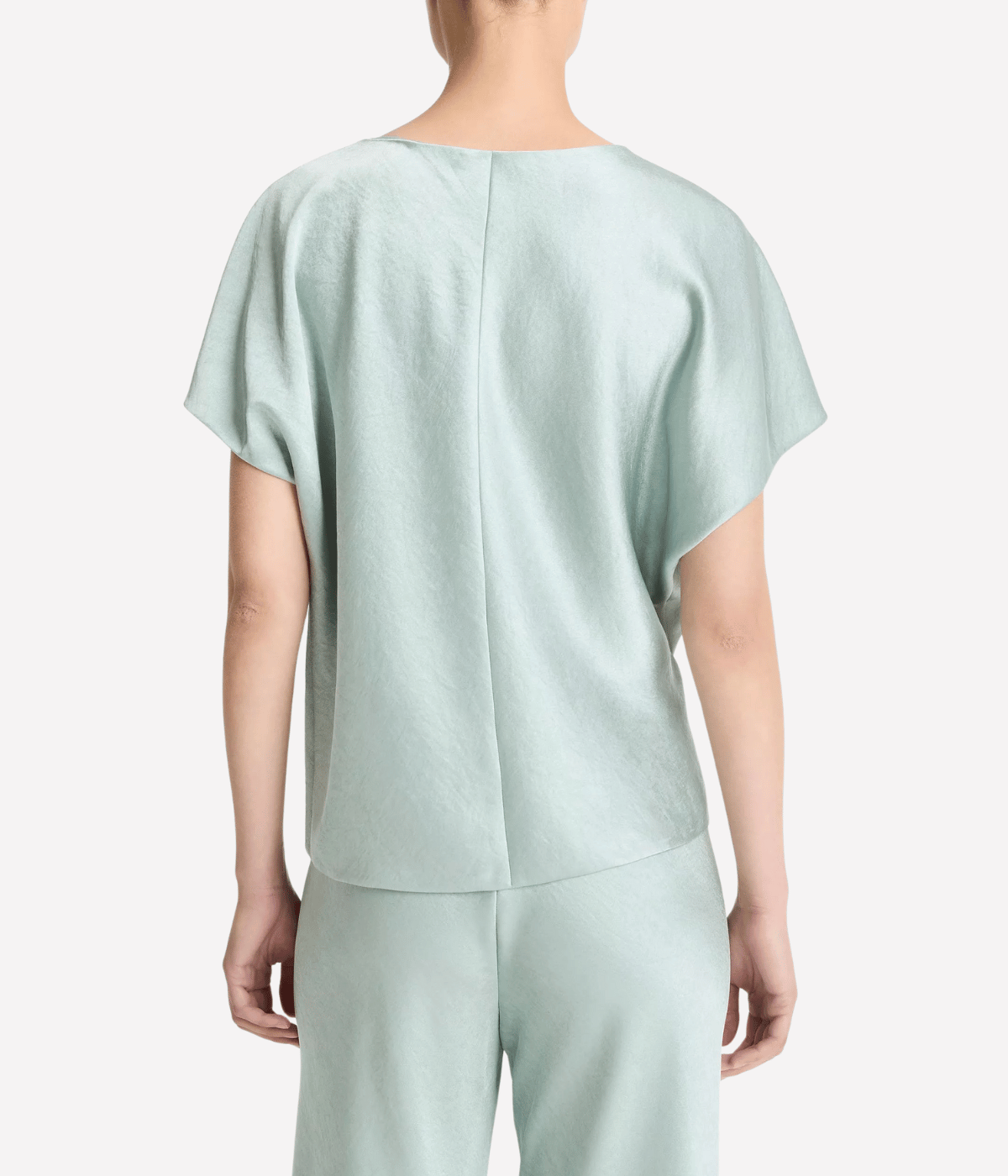 Draped Dolman Sleeve Blouse in Aloe Stone