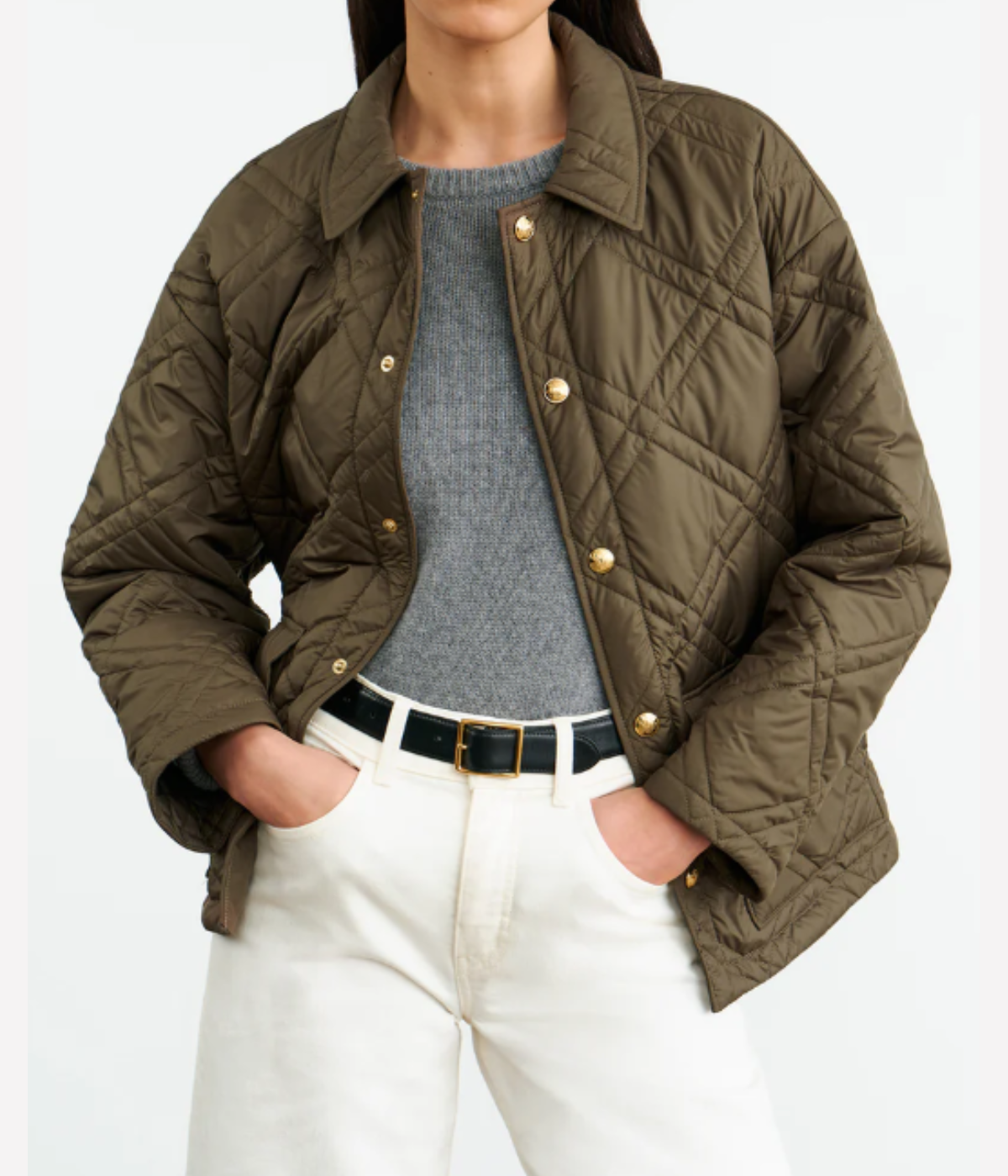 Helah Quilted Parka in Army Green