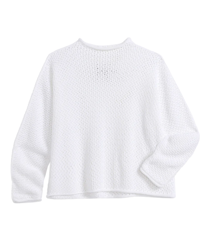 Monterey Pointelle Sweater In White