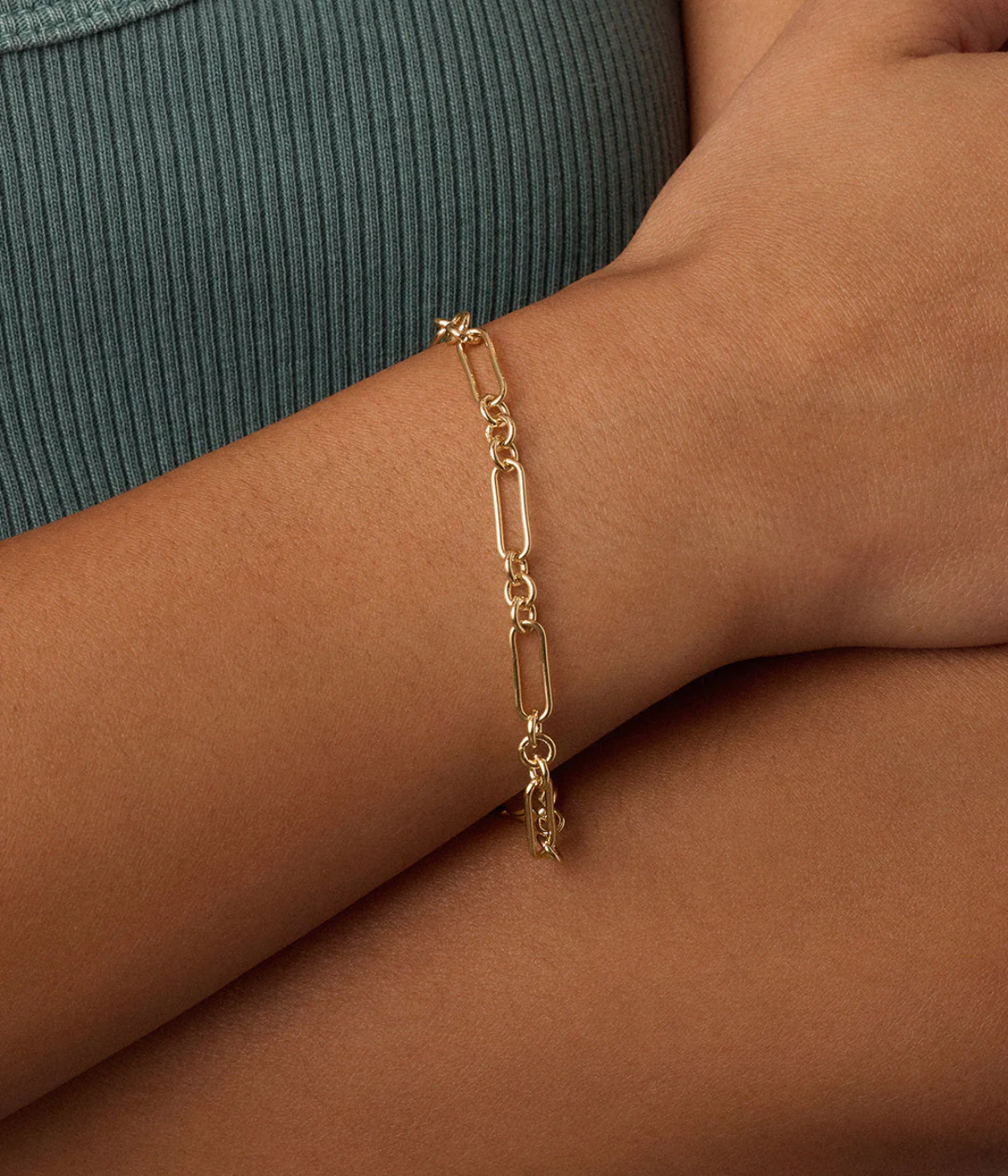 Reed Link Bracelet in 18K Gold