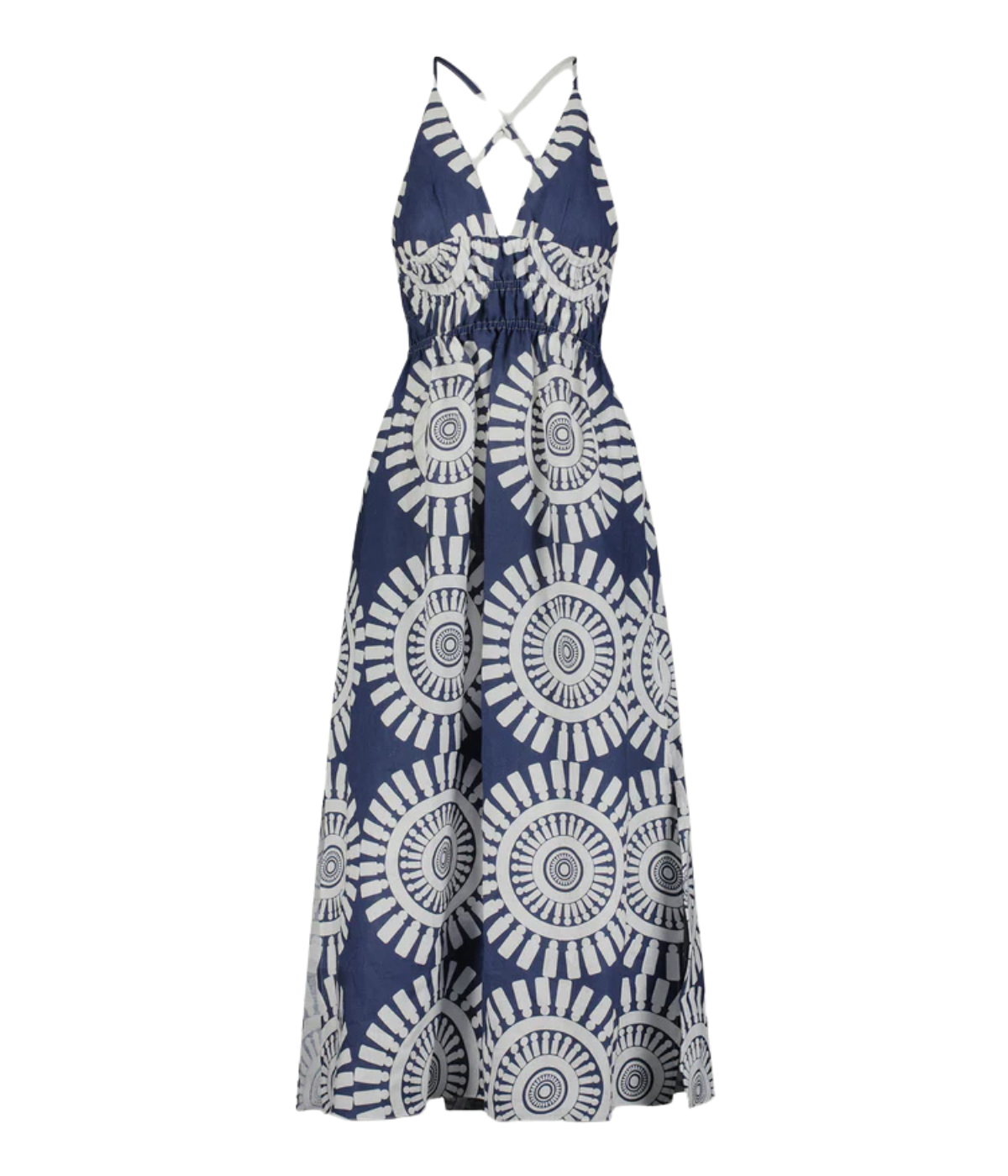 Gete Triangle Dress in Zeina Navy