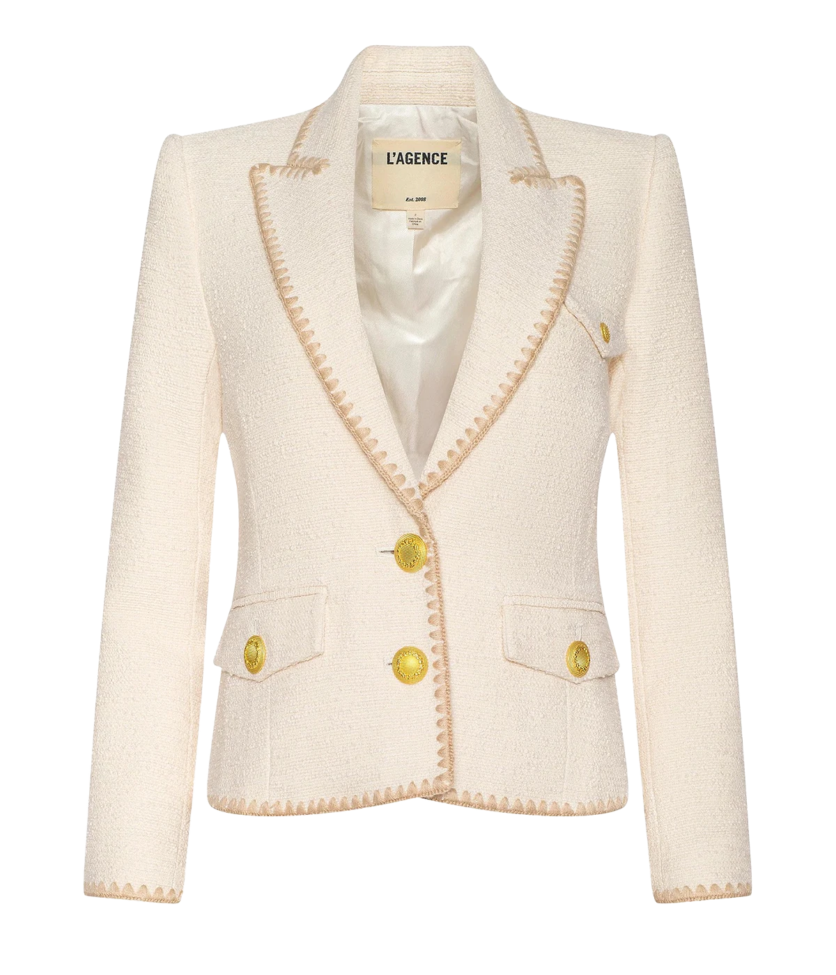 Wylla Short Structured Blazer In Ecru Biscuit