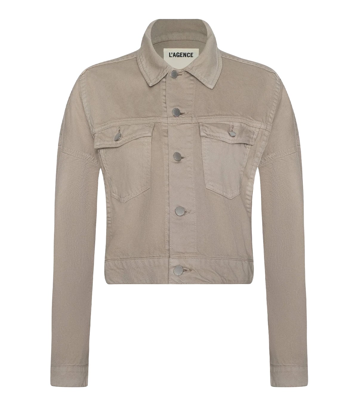 Vianney Hi-Lo Crop Jacket in Pale Khaki