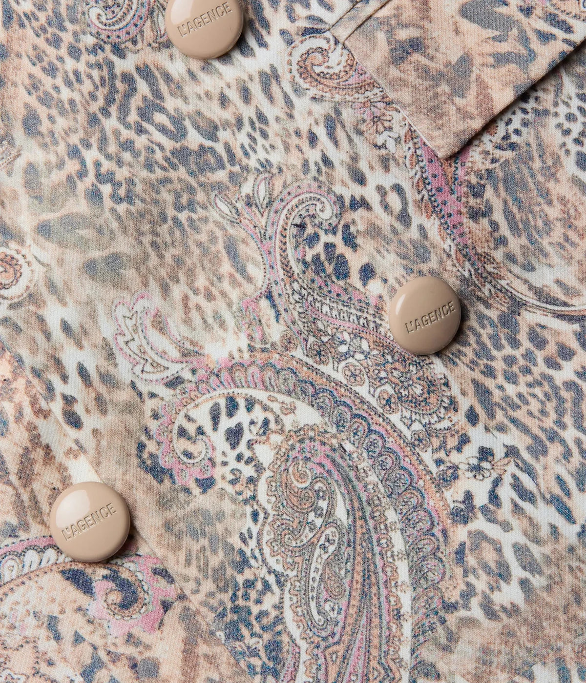 Cambrie Oversized Blazer In Tan Valencia Leopard
