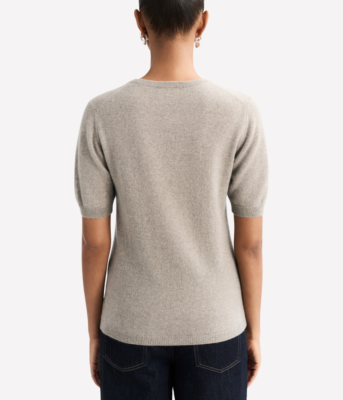 Short Sleeve Crewneck in Greige