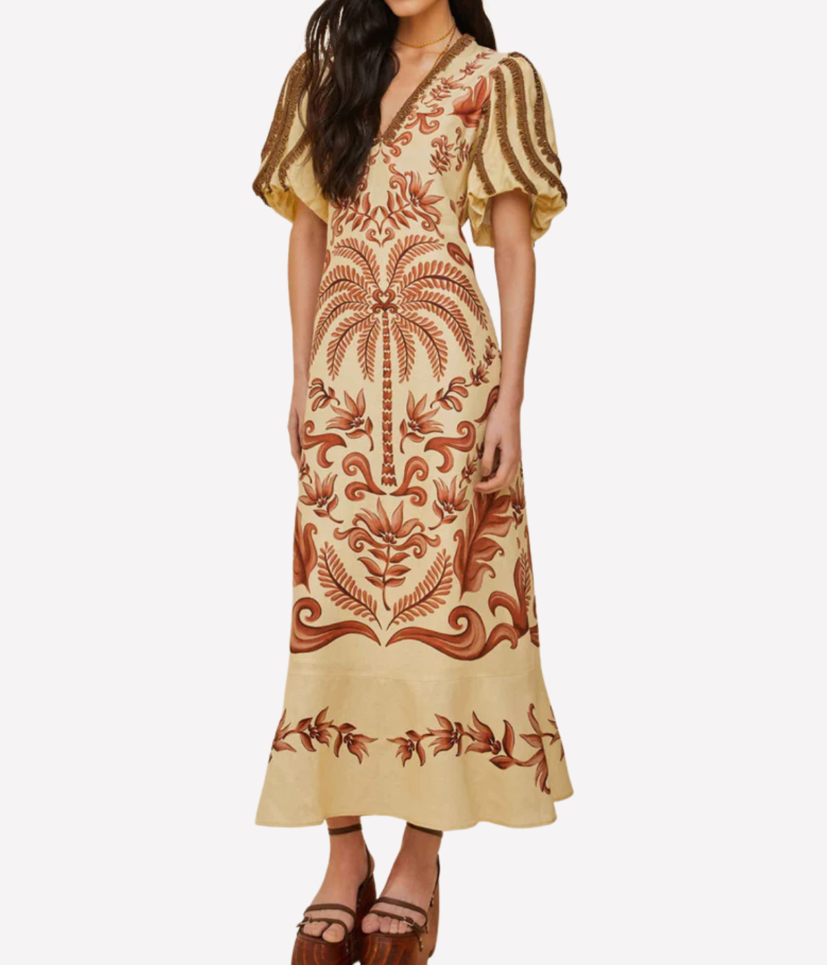 Milani V Neck Maxi Dress in Off White