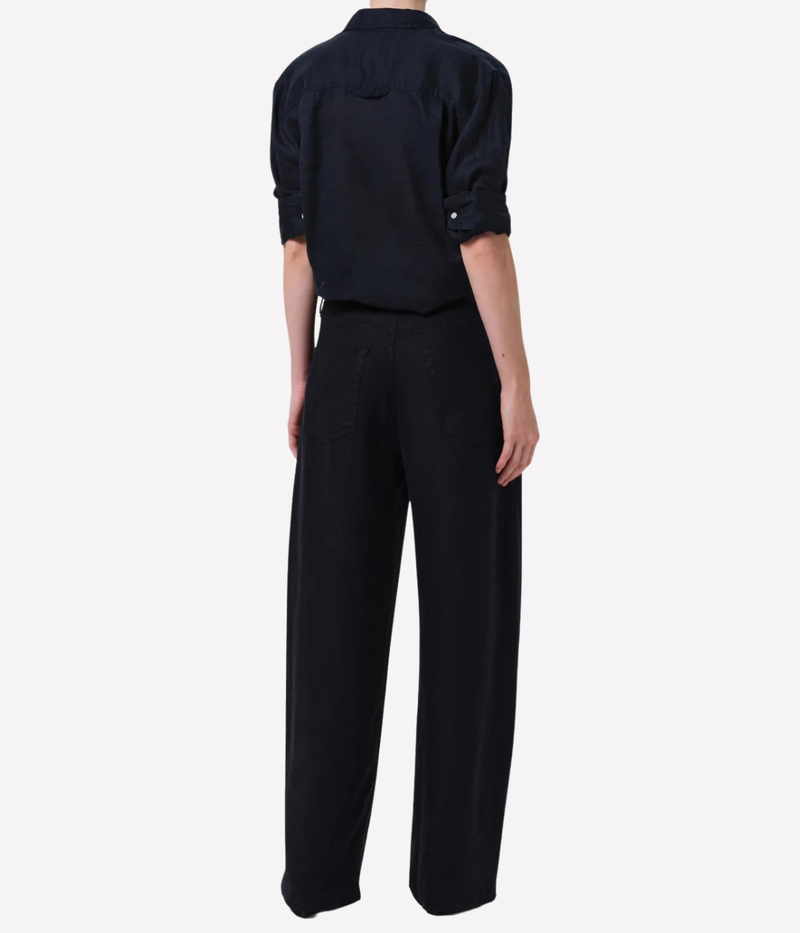 Brynn Drawstring Trouser In True Navy