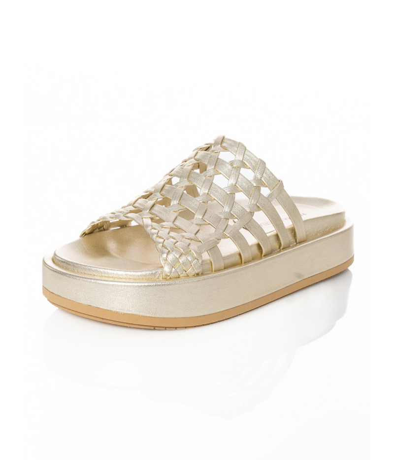 Nadira Metallic Sandal in Champagne