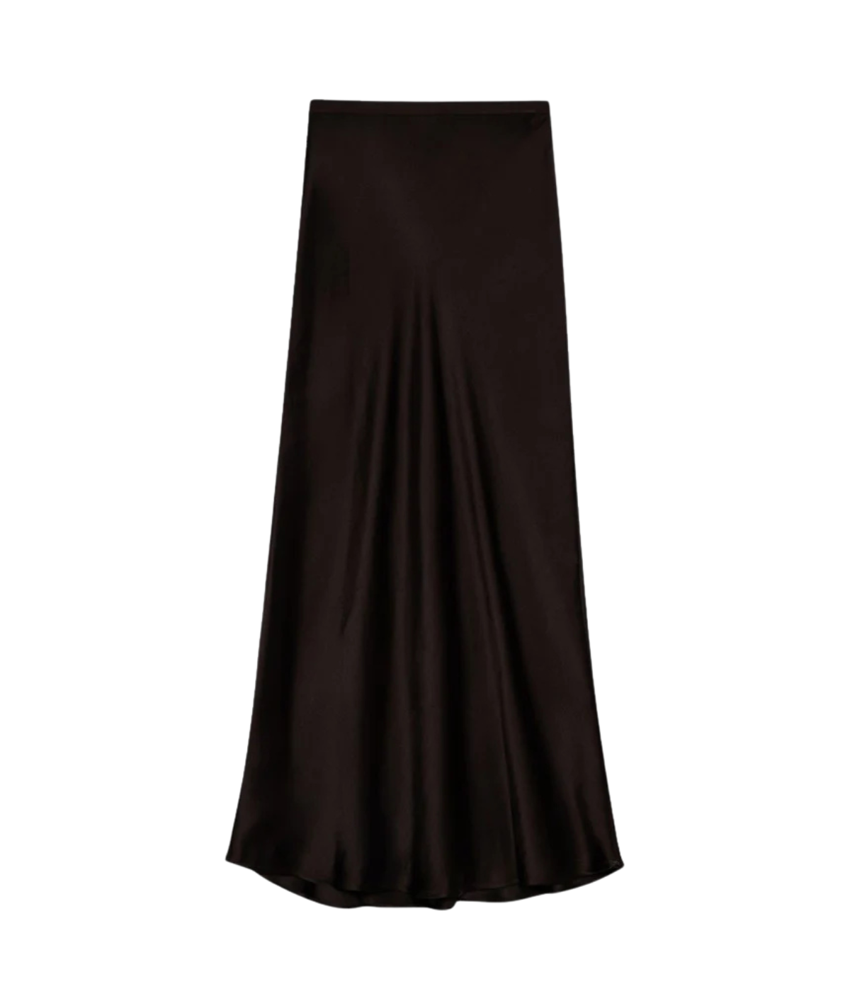 Bar Silk Skirt in Deep Brown